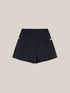 Shorts asimmetrico con pieghe in tweed image number 3