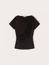 Tricou din jersey cu drapaj image number 4