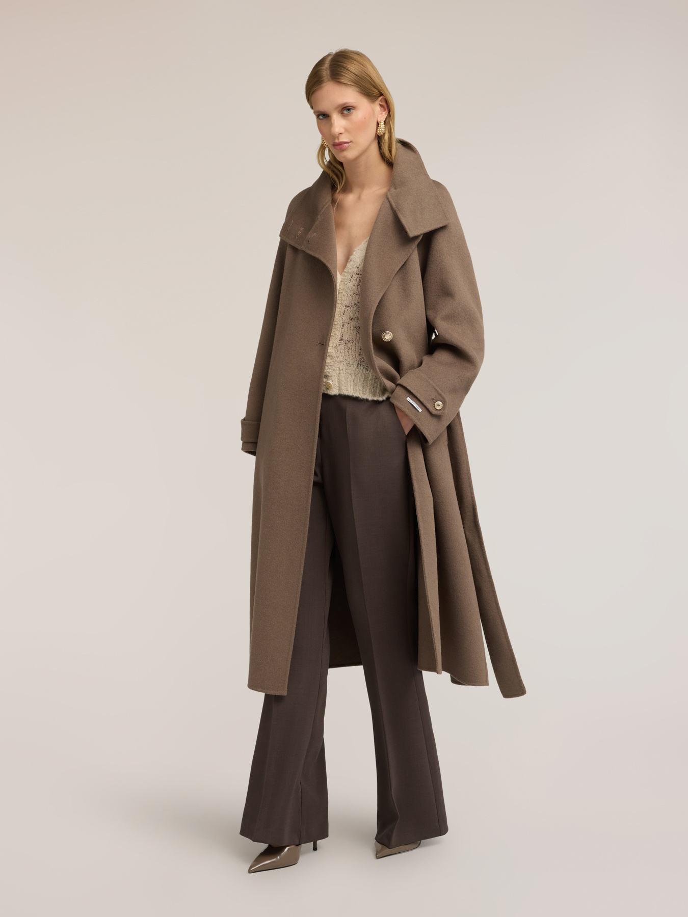 Flare pants with pressed crease image number 0