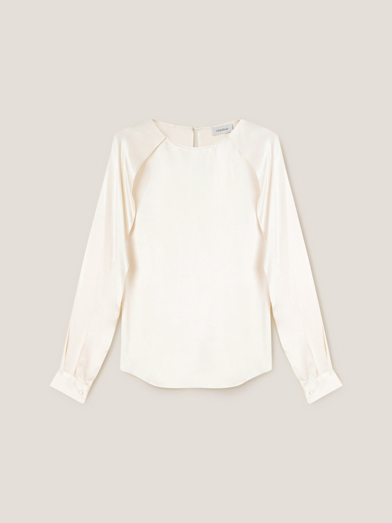 Satin blouse with sleeve detail