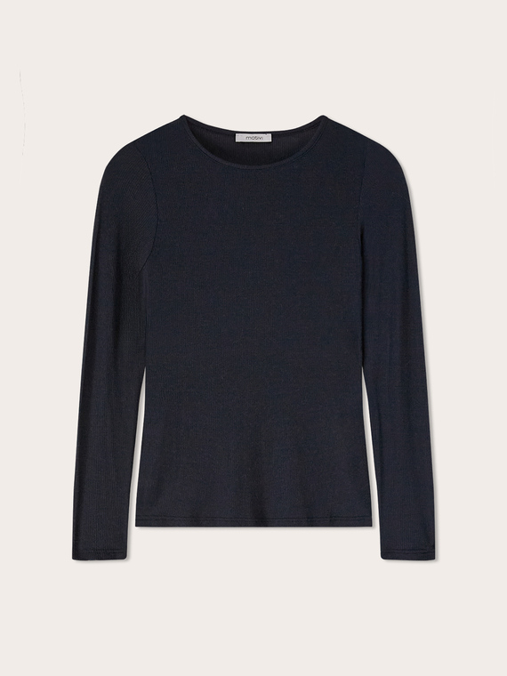 Geripptes T-Shirt aus Modal-Mix