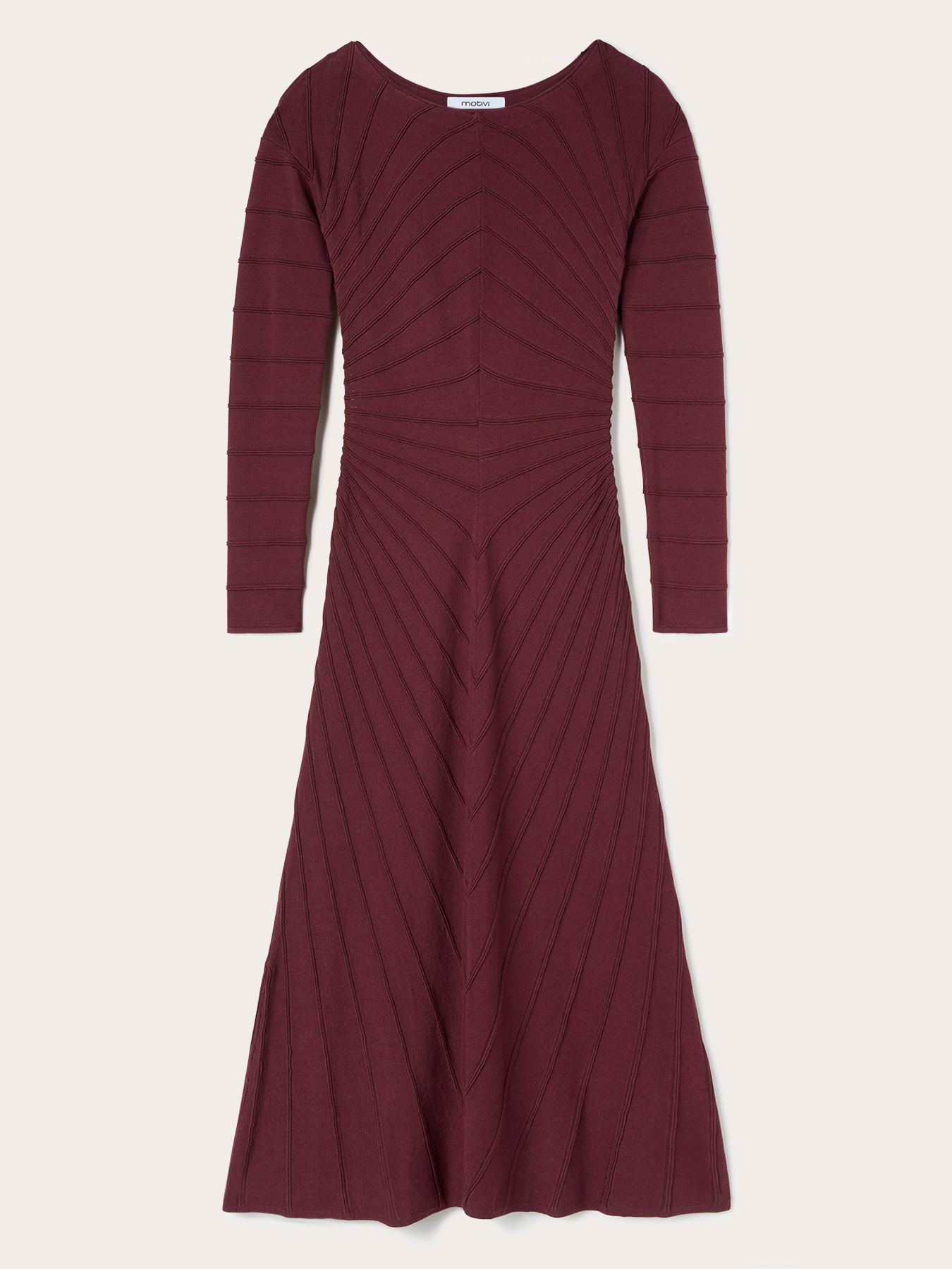 Fine knit sheath dress with raised texture image number 4