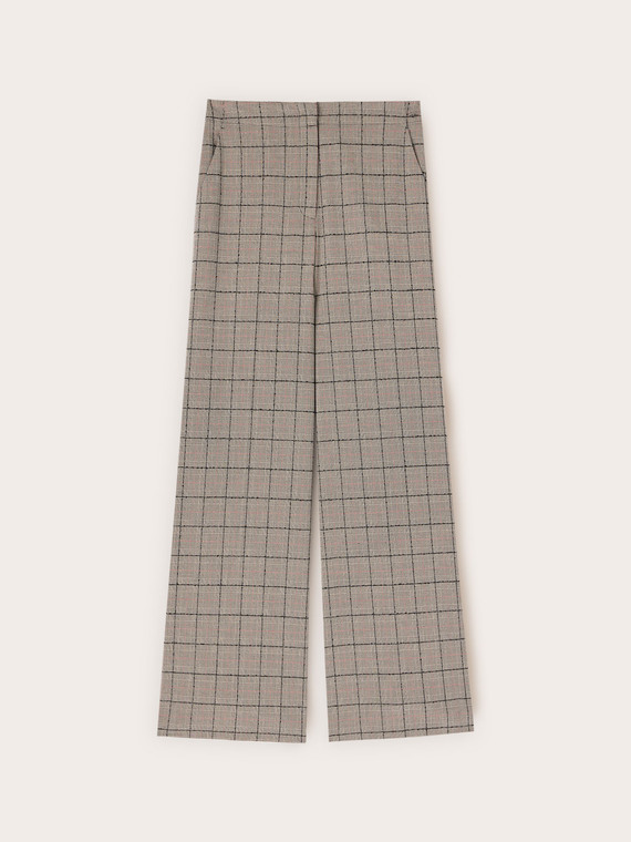 Palazzo-Hose mit Prince-of-Wales-Muster