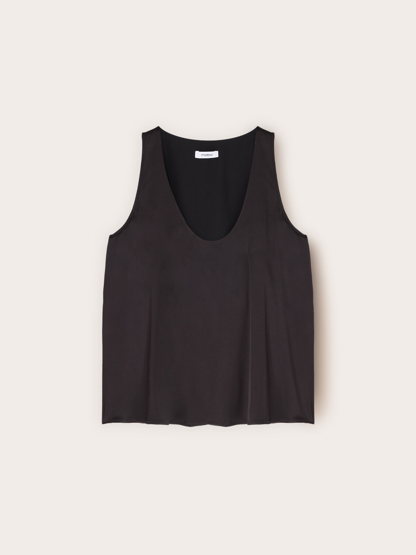 Top aus Viskose-Satin mit tiefem Ausschnitt image number 4