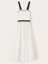 Kleid aus zwei Materialien mit Tellerrock image number 4