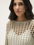 Lurex-Pullover mit Lochmuster image number 2