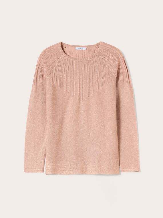 Pull col rond en fil lam&eacute;