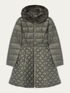 Long fitted down jacket with diamond pattern image number 3