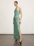 Long one-shoulder full sequin dress image number 0