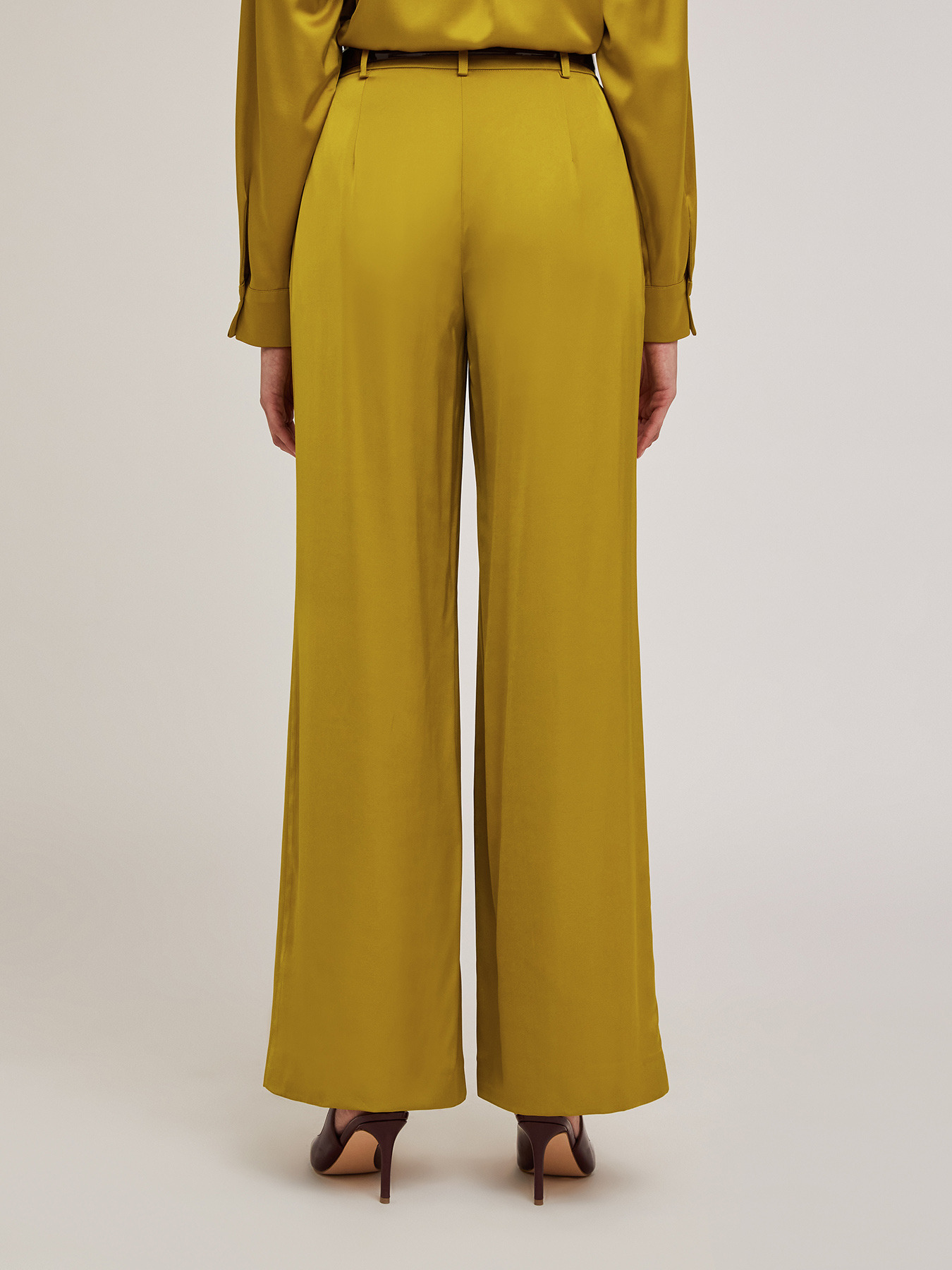 Satin palazzo trousers image number 1