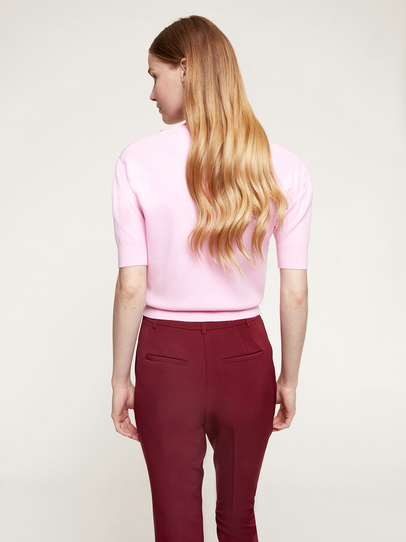 Maglia maniche corte con ricamo gioiello image number 1