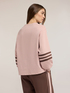 Closed sweatshirt with contrasting bands and slit image number 1