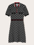 Short jacquard knit polo dress image number 3