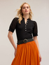 T-shirt col tunisien avec manches en broderie anglaise image number 3