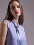 Blusa senza maniche con fiocco in raso image number 3
