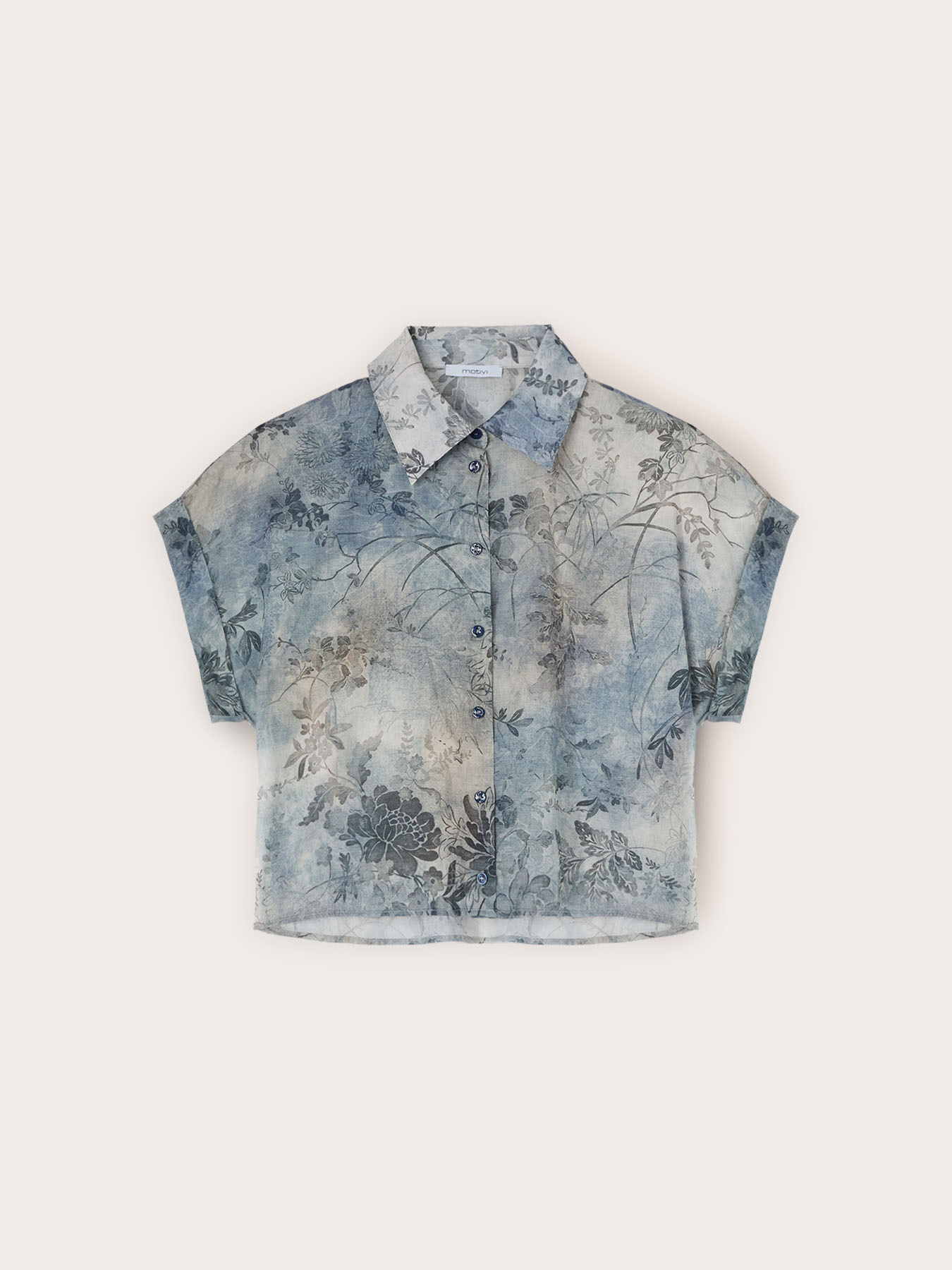 Cropped cotton muslin shirt image number 4