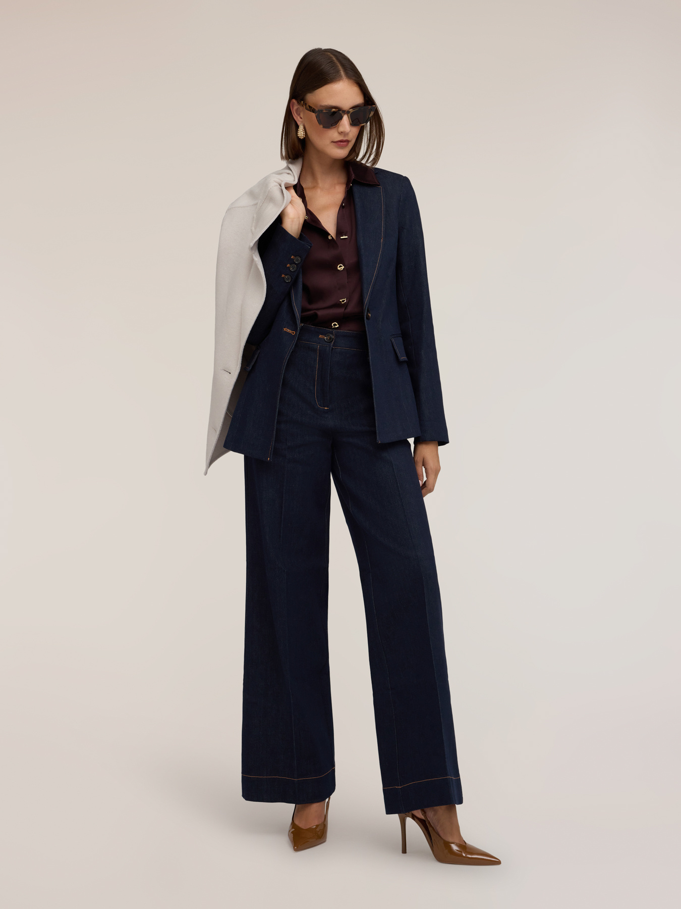 Tailored palazzo jeans image number 0