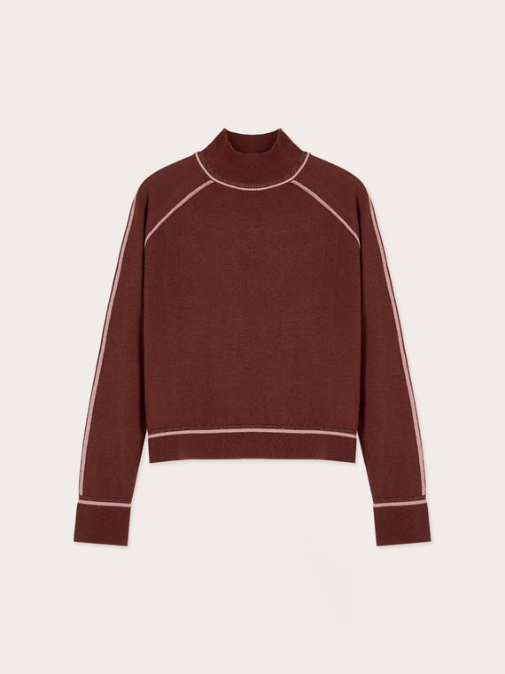 Rollkragenpullover aus Woll-Seide-Mischung