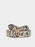 Snakeskin pattern belt with metal buckle and gemstones image number 0