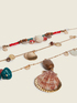 Multi-strand necklace with real shell charms image number 0