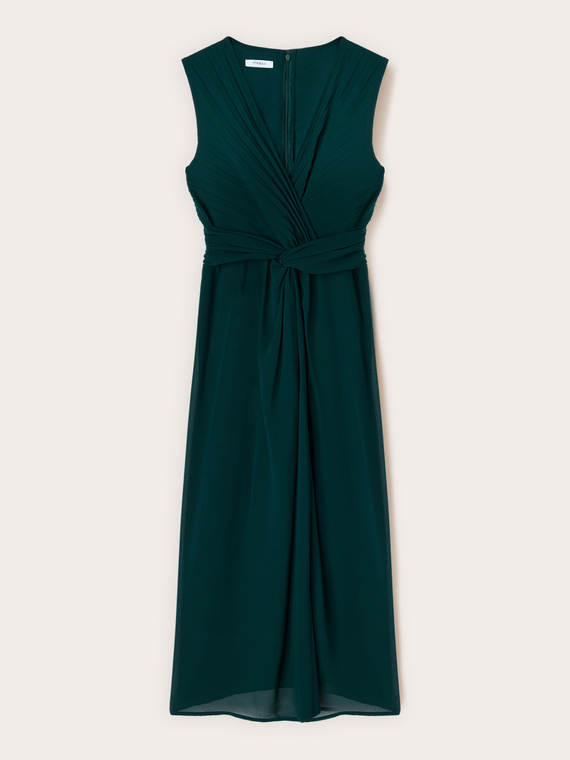 Georgette sheath dress with draping