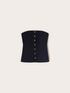 Denim bustier top with buttons image number 4