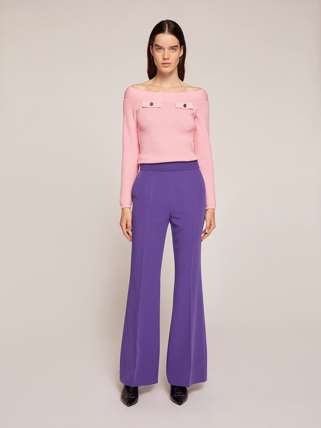 Maglia off-shoulders con motivo taschini image number 0