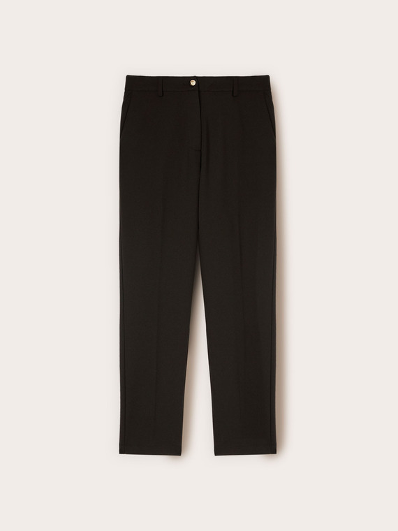 Chino-Hose aus Jersey-Cr&ecirc;pe