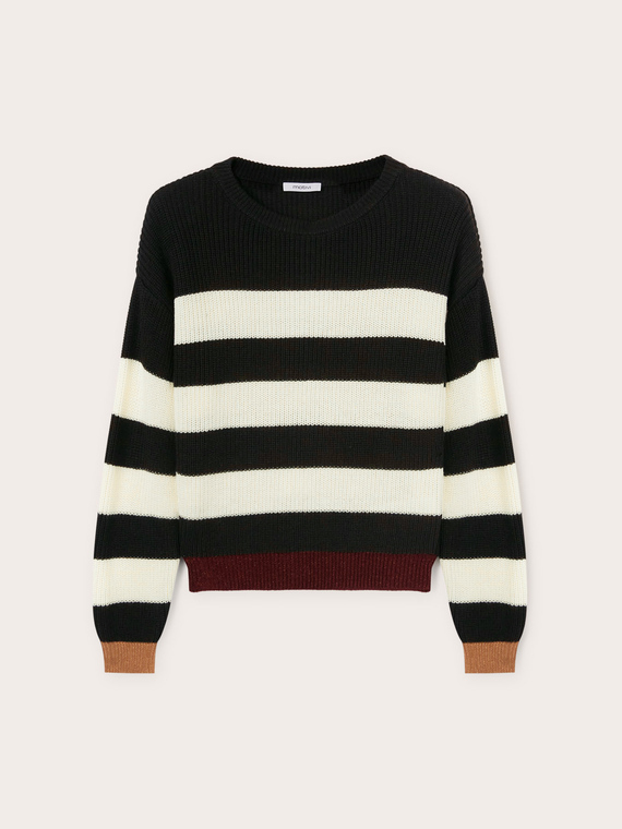 Jacquard striped sweater