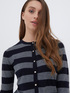 Striped cardigan with jewel buttons image number 2