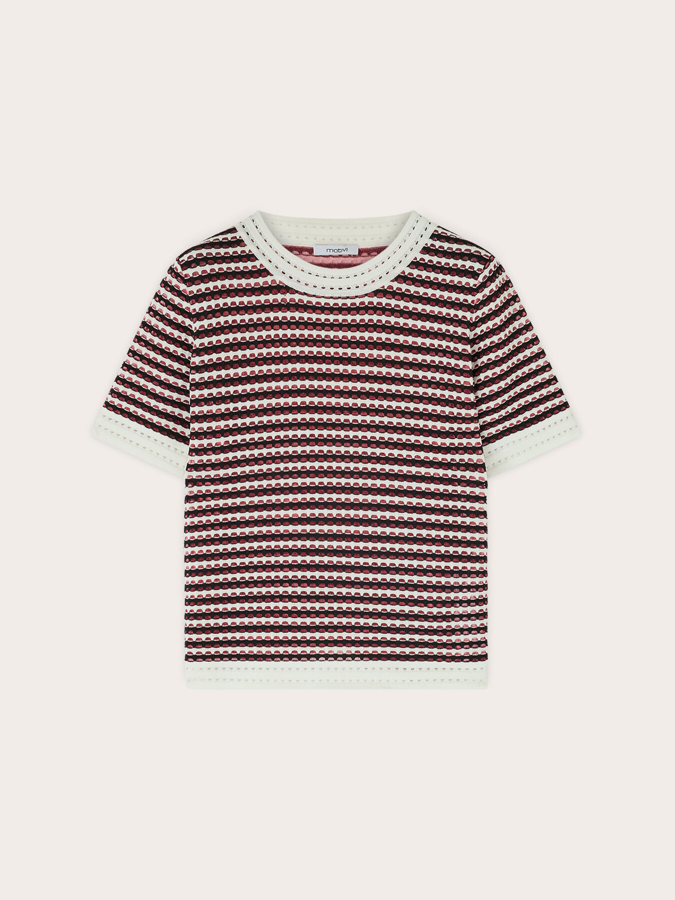 Striped openwork viscose blend sweater image number 4