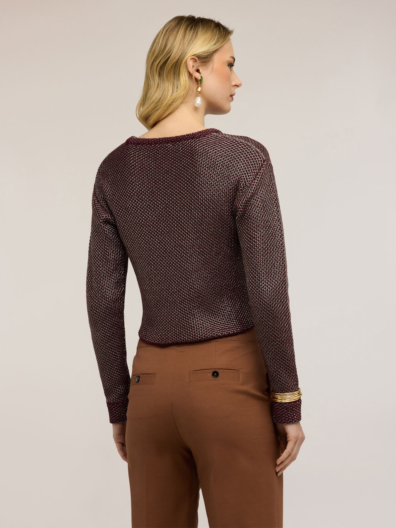 Pull avec maille filet lurex image number 2