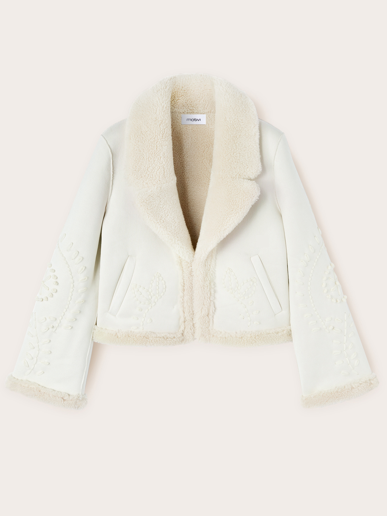 Bestickte Jacke Giacca in Lammfell-Optik image number 4