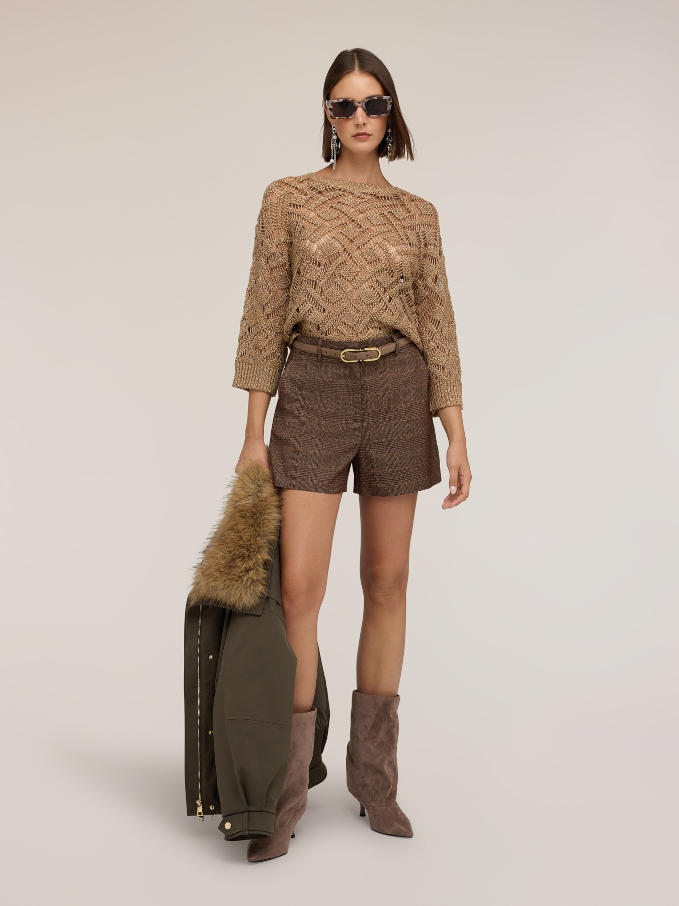 Ajour&eacute;-Strickpullover aus Wollmischung image number 2