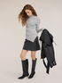 Diagonal ribbed sweater with asymmetric hem image number 2