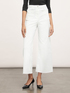 Cropped trousers with frayed hems image number 0