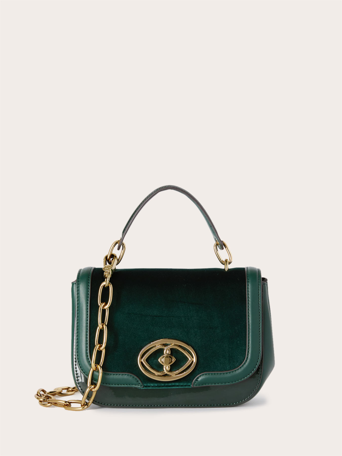 Shoulder bag in tessuto spalmato e velluto image number 1