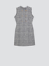 Chequered pattern yarn-dyed sheath dress image number 3