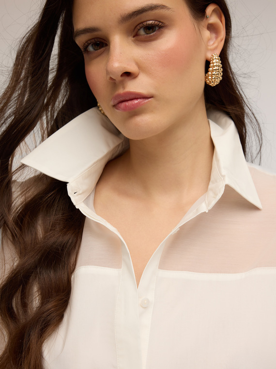 Shirt with organza inserts