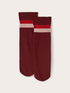 Sheer short socks with striped edge image number 1