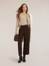 High-waisted cropped trousers with turn-up cuffs image number 0