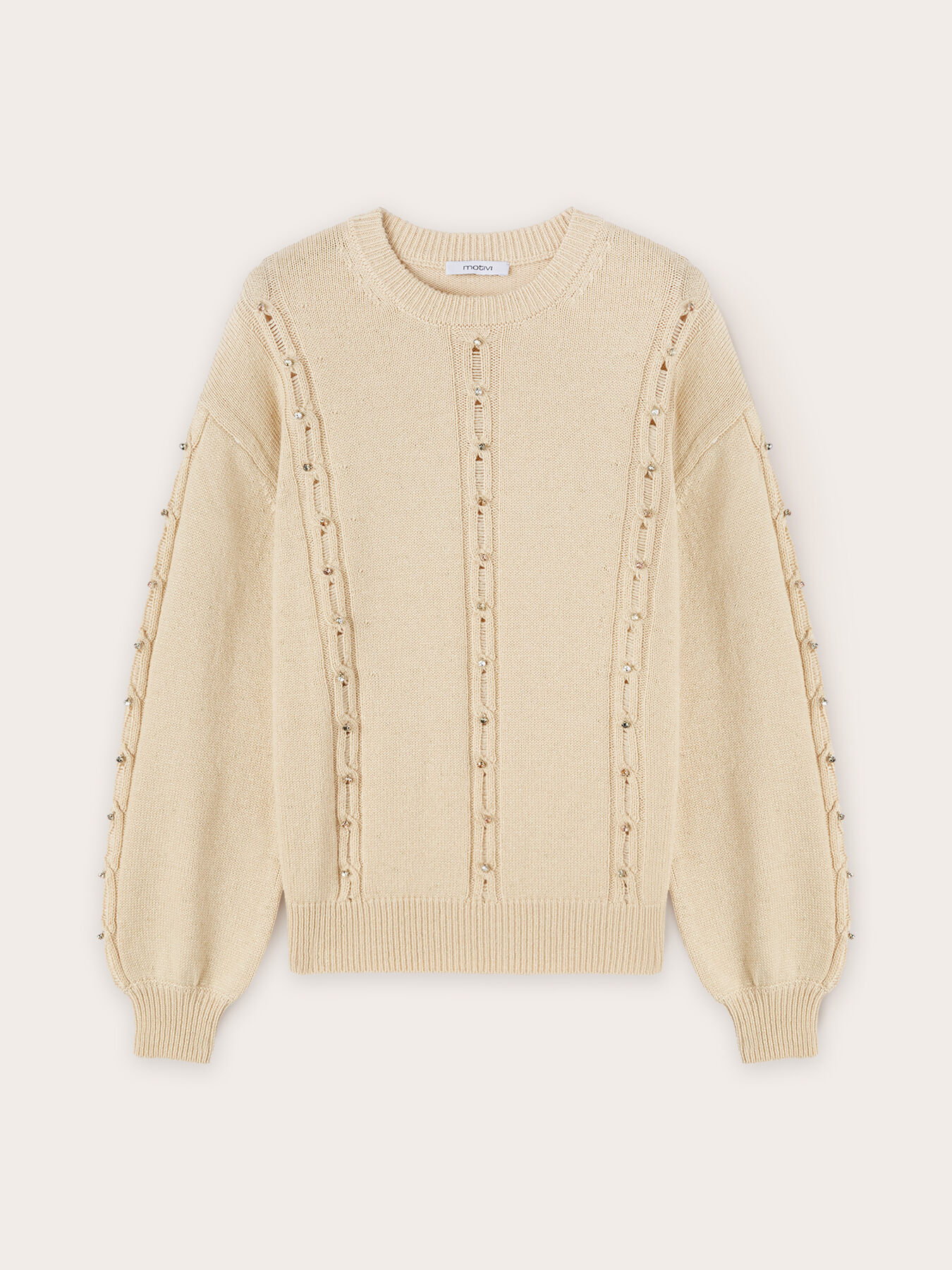 Pulover model tricotat cu pietre image number 0