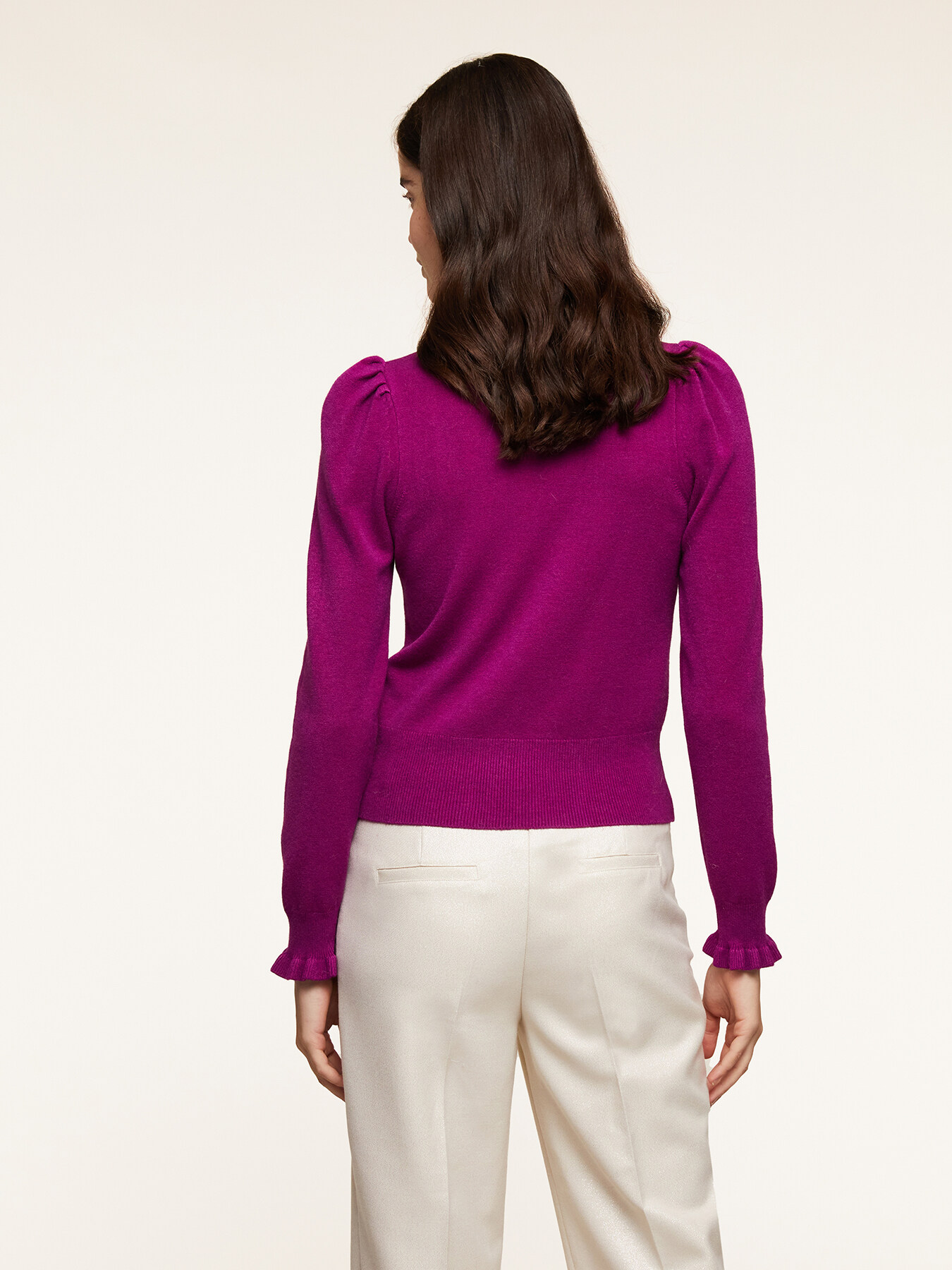 Maglia girocollo con maniche a sbuffo image number 1