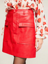 Short faux leather skirt with pocket feature image number 2