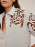 Camicia a righe con ricamo in tulle image number 3