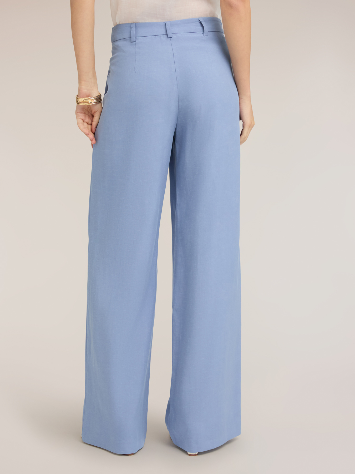 Wide-leg trousers in linen blend image number 1