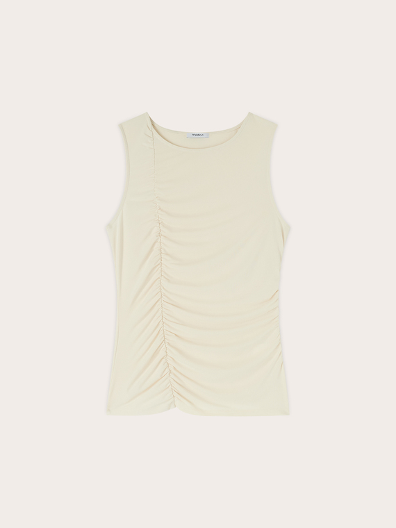 Jersey top with front draping