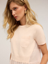 Sweater with georgette ruffle image number 3