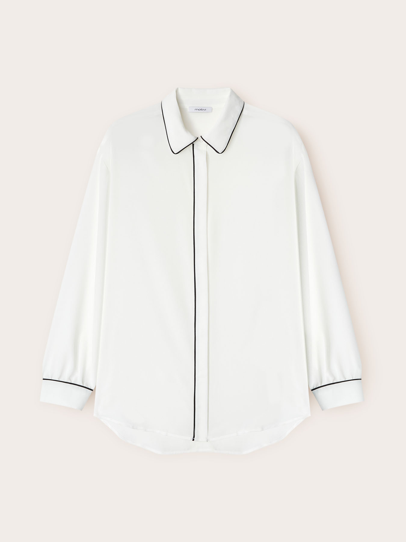 Camisa con ribetes y abertura trasera image number 4