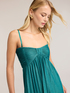 Langes Plissee-Kleid aus Lurex-Jersey image number 3